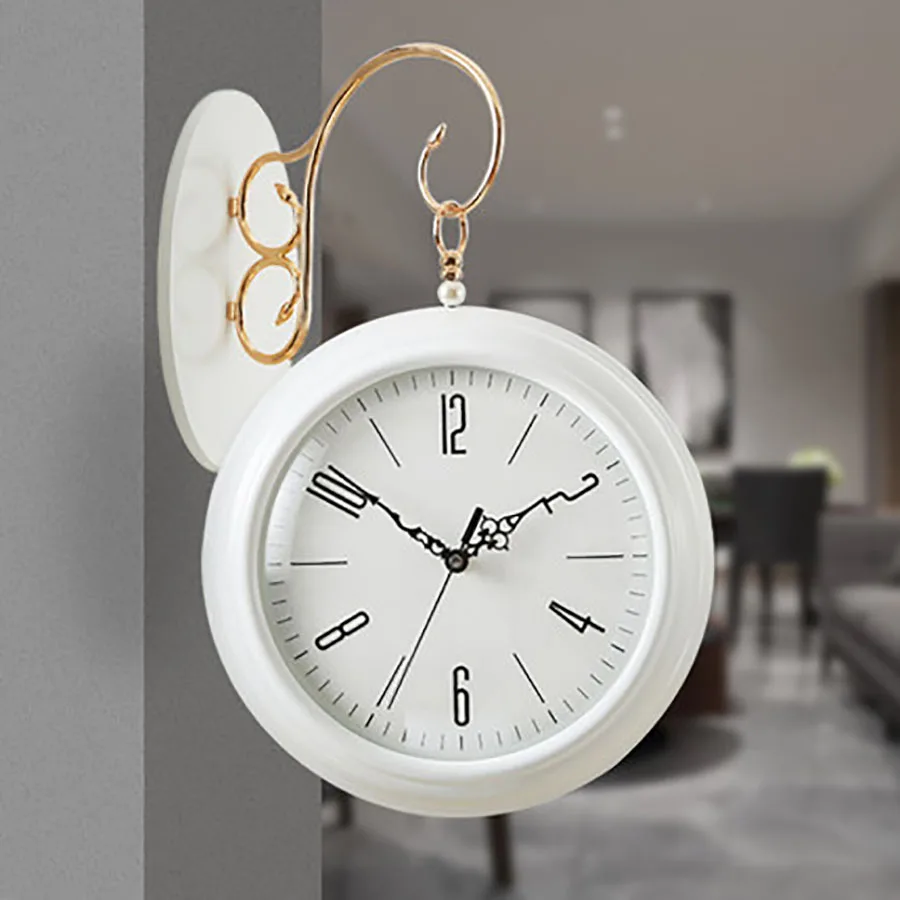 

European Double Sided Wall Clock Modern Design Vintage Guess Women Retro Mechanism Silent Relogio Parede Watch Decor Wall Clocks