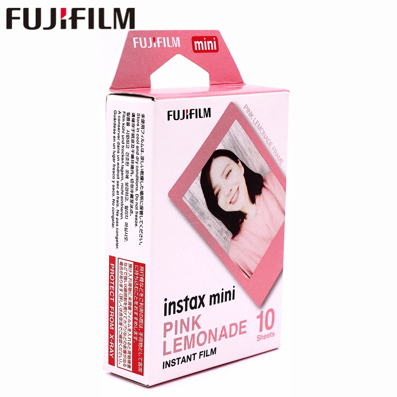 Оригинальная Fujifilm 10 листов розовая фоторамка Instax Mini фотобумага Мгновенной