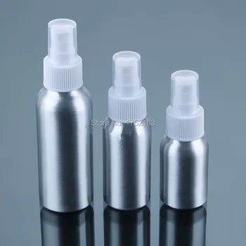 

Wholesale 100pcs/lot-100ml Aluminium Bottle Pump Sprayer Bottle White Pump Spray Head Aluminum Metal Bottle,Empty sprayer bottle