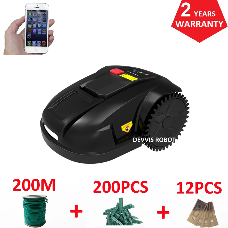 

Robot Grass Mower Automatic Grass Cutting Machine E1800S with 2.2ah Lithium For Small Lawn 200m wire+200pcs pegs+12pcs Blade