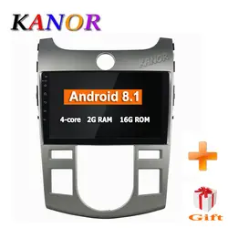 KANOR 1024*600 Android 7,1 2 + 16 г 1din автомобильный Радио плеер для KIA Forte Cerato 2008-2012 емкостный с Авторадио один 1din