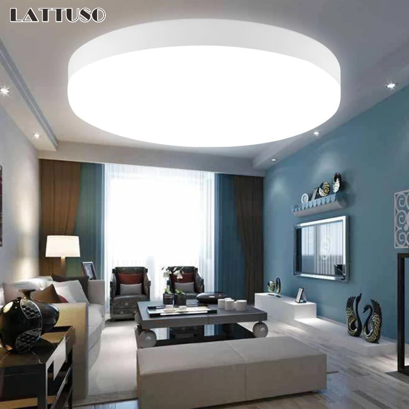 

LATTUSO LED Ceiling Lamp AC 110V 220V PIR Motion Sensor Lamp Surface Mounted Auto Smart Sounds Control 8w 18w Round Panel Light