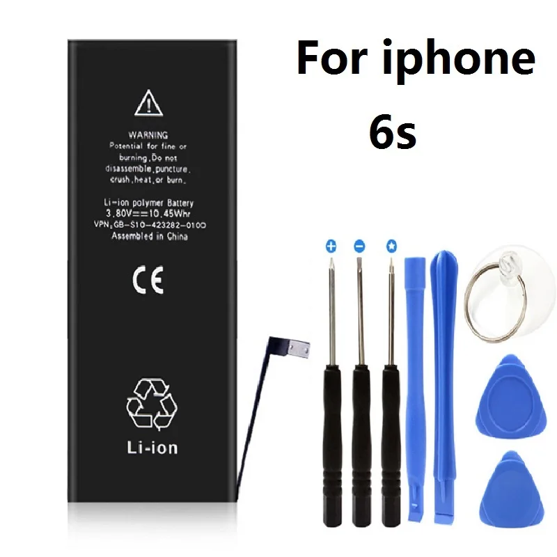 

Original antirr Phone Battery For iphone 6S Real Capacity 1725mAh With Machine Tool Kit Mobile Batteries 0 cycle free shipping