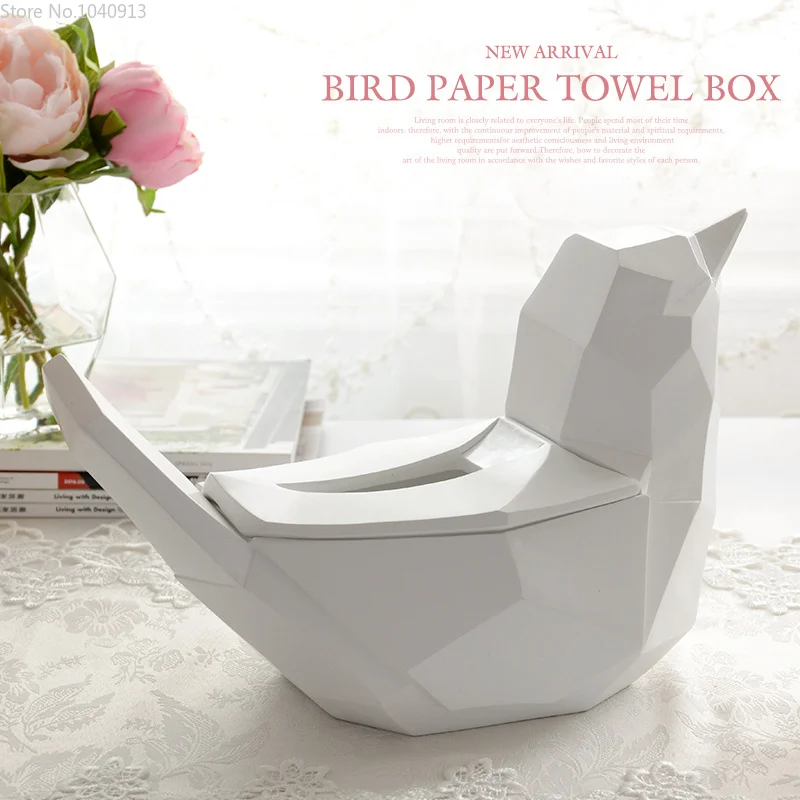 Скандинавская гостиная коробка для салфеток, креативные милые геометрические украшения в виде птиц, бытовая бумажная коробка для салфеток, съемные салфетки