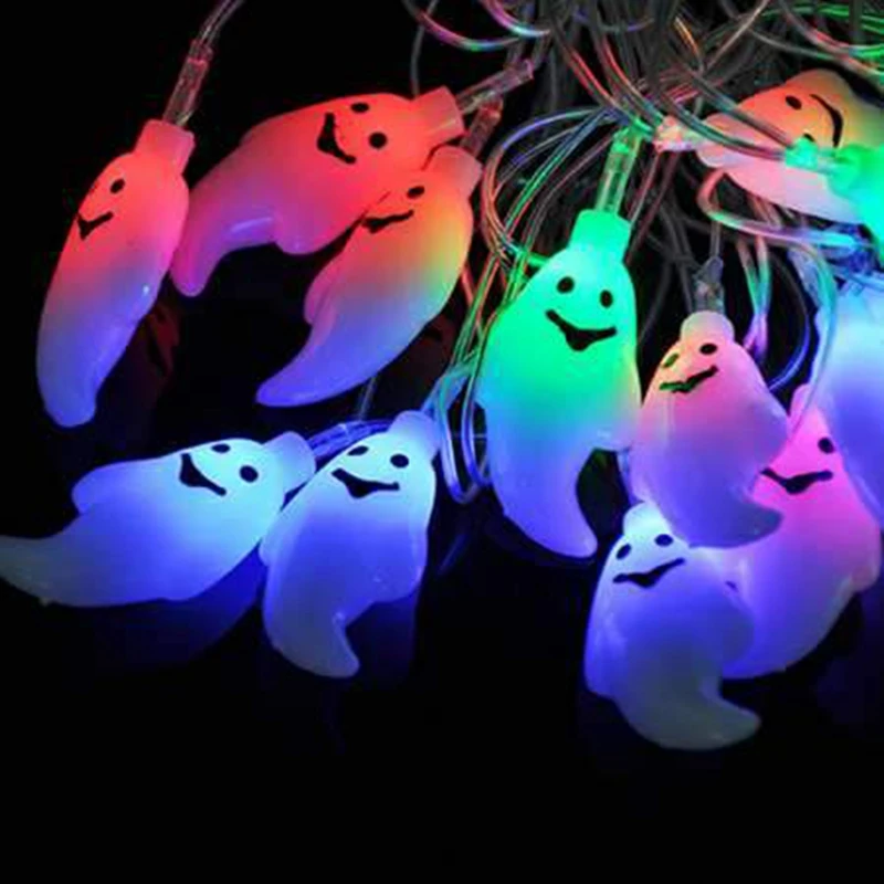 LED Pumpkin Ghost Pendant Lights Halloween Decorations Party Decoration Active Atmosphere Pumpkin Ghost Lights USB String (8)