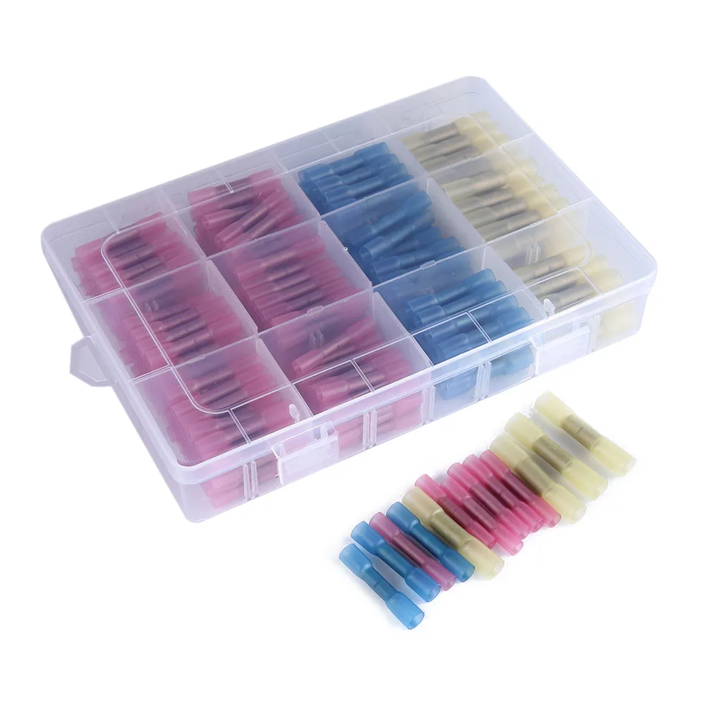 

200pcs Electrical Waterproof Heat Shrink Wire Connectors Assorted Crimp Terminals Set --M25