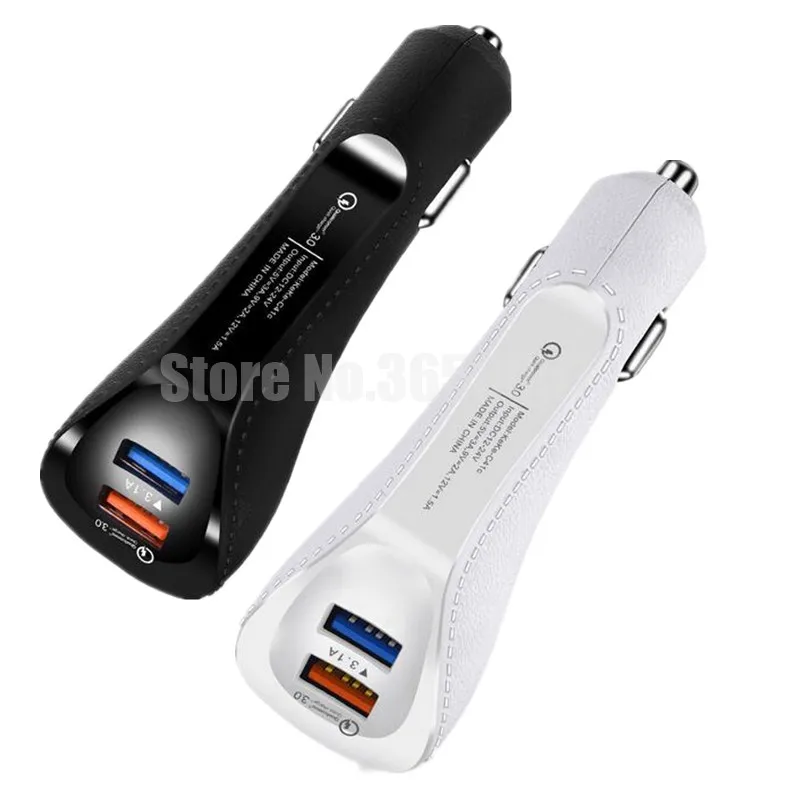 

100pcs Car Charger Quick Charge Dual USB Charger Qualcomm QC3.0+3.1A Fast Charging Adapter for iphone Samsung Universal phone