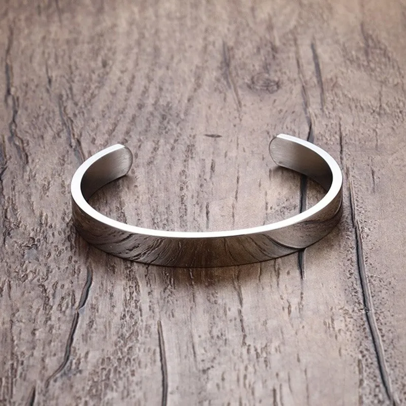 Metal Bracelet Stainless Steel Bracelet ZORCVENS Women and Men 8mm Width Surface Bracelet Bangle 4 Color Silver Gold Black Rose Gold
