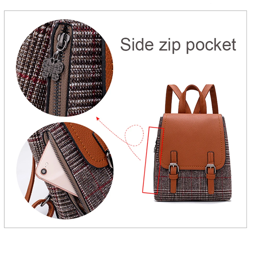 Retro Women Backpack Lady soft PU Leather new fashion Korean style wild personality student Fashion Women Backpack bag