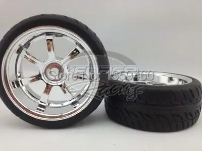 4 Pz 1/10 Touring Pneumatici Wheel Rim W7S1C (Chrome) 3Mm Offset Misura Per 1:10 Touring Car 1/10 Pneumatico