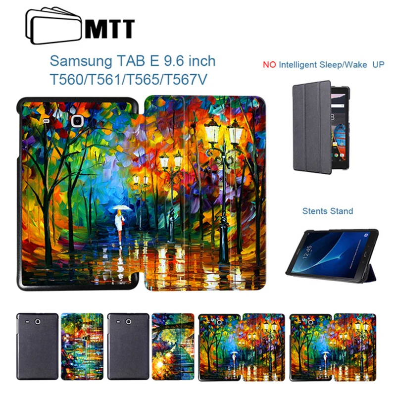 

MTT Case For Samsung Tab E 9.6 T560 T561 Slim PU Leather Folding Flip Stand Tablet Cover for Samsung Tab E SM-T560 T565 Fundas