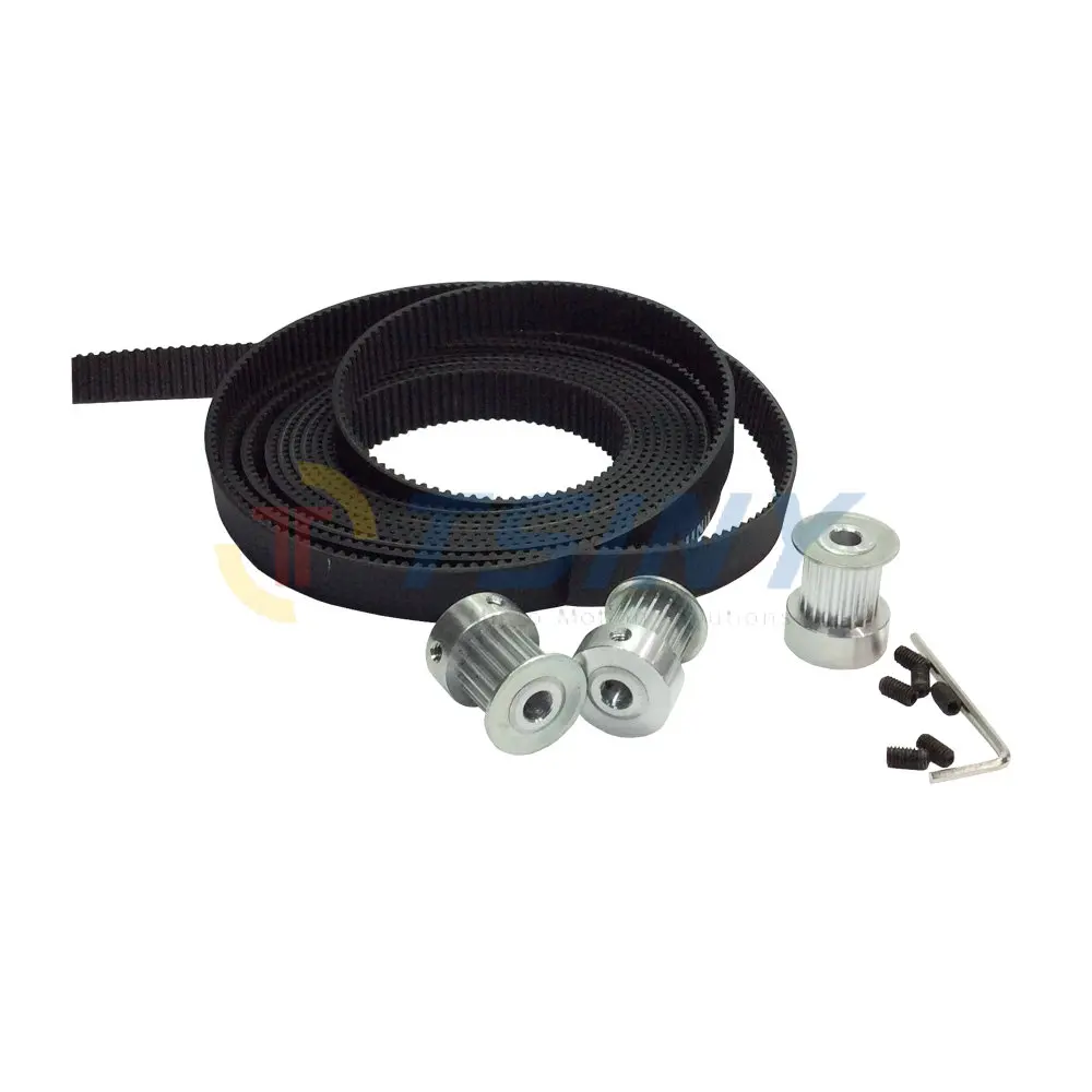

3PCS 18 Teeth HTD 3M Timing Pulley Bore +3 Meters 3M Rubber Open Ended Timing Belt Width 15mm for Laser Engraving CNC Machines