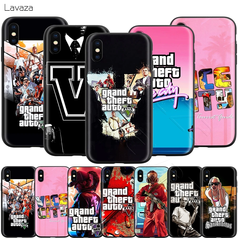 

Lavaza Gta 5 Grand Theft Case for iPhone 11 Pro XS Max XR X 8 7 6 6S Plus 5 5s se