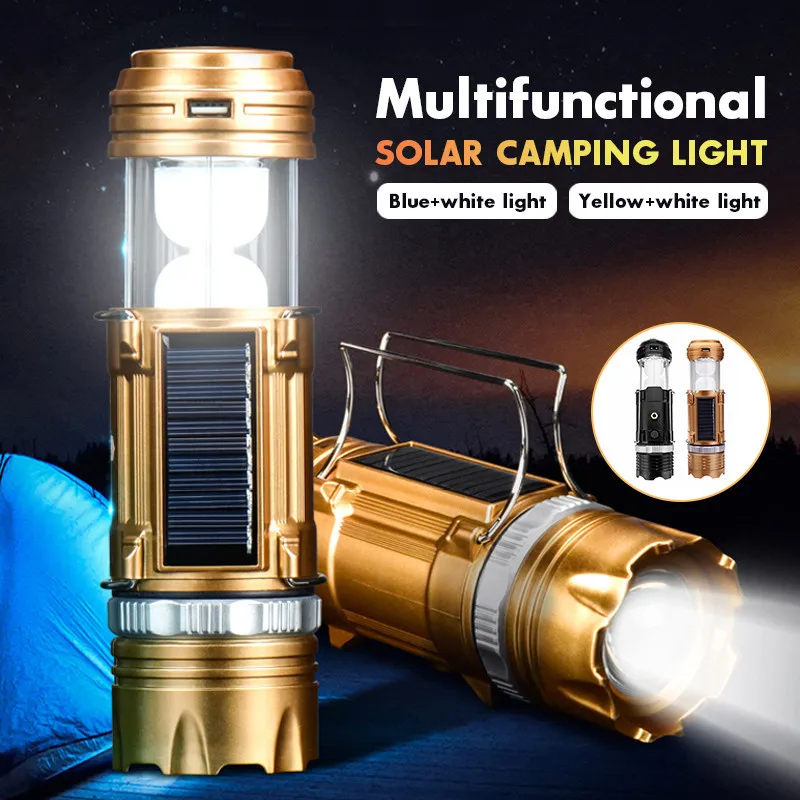 

Mising Portable Lanterns Flashlights LED 6LEDs Solar Power Collapsible Portable Lamp LED Rechargeable Hand Lamp Camping Light