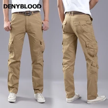 Denyblood/джинсы; мужские брюки-карго; брюки-карго с карманами; Цвет армейский зеленый, хаки; высококачественные длинные брюки; повседневные брюки; 2172