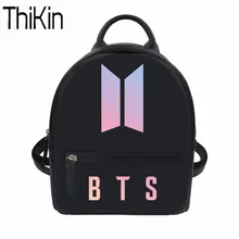 THIKIN Women Backpack PU Leather Backpacks BTS Rucksack for Teenager Girls Fashion Bagpack Lady Mini Daypack Female Laptop Bolsa
