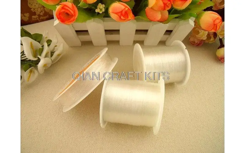 

10 rolls and 5 bundles (0.2-1.0mm) Translucent Elastic String Clear Bracelet Beading Thread Nylon and Stretch Cord Wire