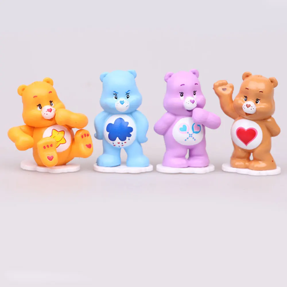 12 шт./компл. DIY Медведь фигурку милые животные миниатюрный пейзаж Игрушка Аниме Kawaii Care Bears медведь Best дети игрушечные модели, подарки