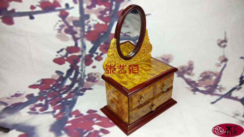 Деревянный [правительство] Золото камфорного дерева комод резной деревянная шкатулка свадебный подарок украшения дома