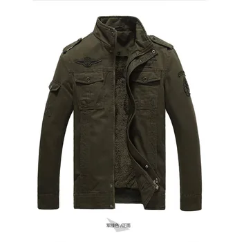 

2018 Brand Men's Jacket Winter Thickening Military Velvet Cotton Jackets Coats Frock Air Force Coat Army Men's Pilot Jacket 8331