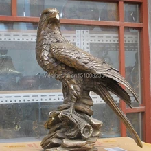 2" Western art Бронзовая Статуя Красивая Скульптура hawk eagle tercel Стенд чучело