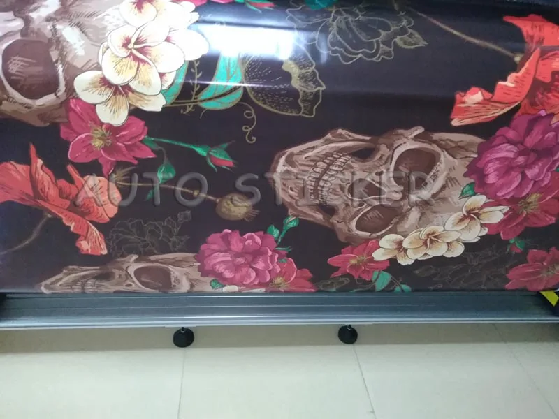 Flower Skull sticker bomb car wrapping 44