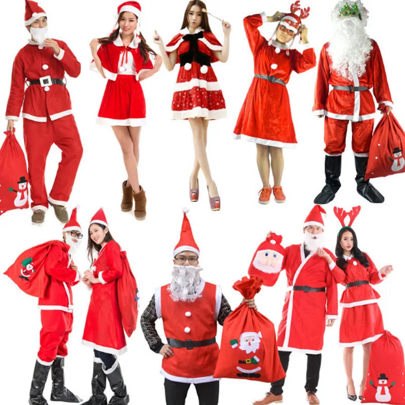 Mens Santa Claus Costume Adults Father Christmas Fancy Dress Novelty Xmas Outfit