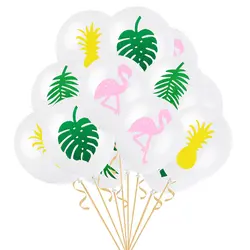 10 шт. Фламинго листья ананаса узор шары для отдыха и вечеринок украшения шары