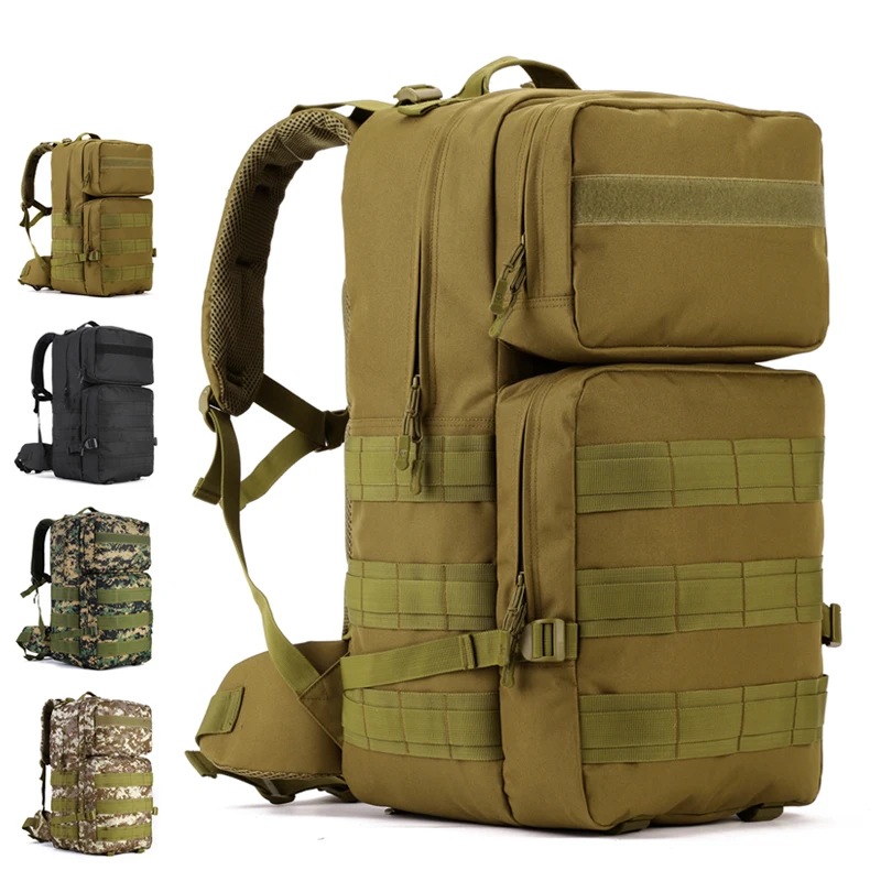 

Army Fans 55L Multi-use Outdoor Tactical Backpack Men Waterproof Nylon Military Backpack Mountaineering Hiking Rucksacks S407