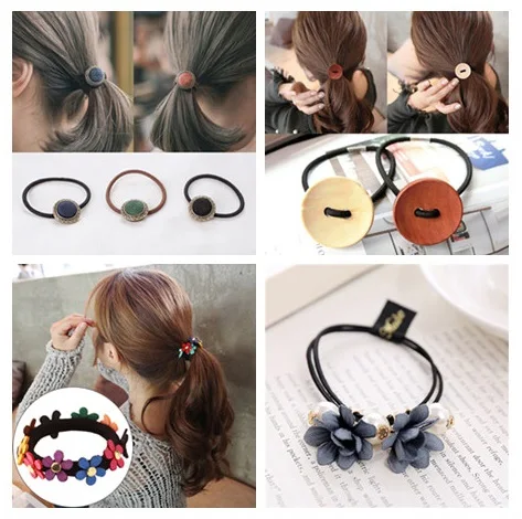 High Quality Flower Shape Hair Rope Multi Style Girls Popular Rubber Bands Fashion Elastic Hair Bands Wholesale