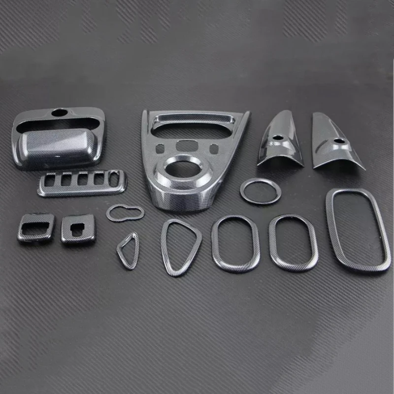 

14pcs Pink/Silver/Carbon Fiber Colors Car Interior Cover Mouldings Frame Trim Fit for Benz Smart Fortwo 2015 Car Styling Accesso