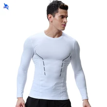 Мужские компрессионные футболки реглан с длинным рукавом лоскутные футболки для бега новые Утягивающие колготки топы быстросохнущие тренажерные залы Фитнес Спортивная одежда