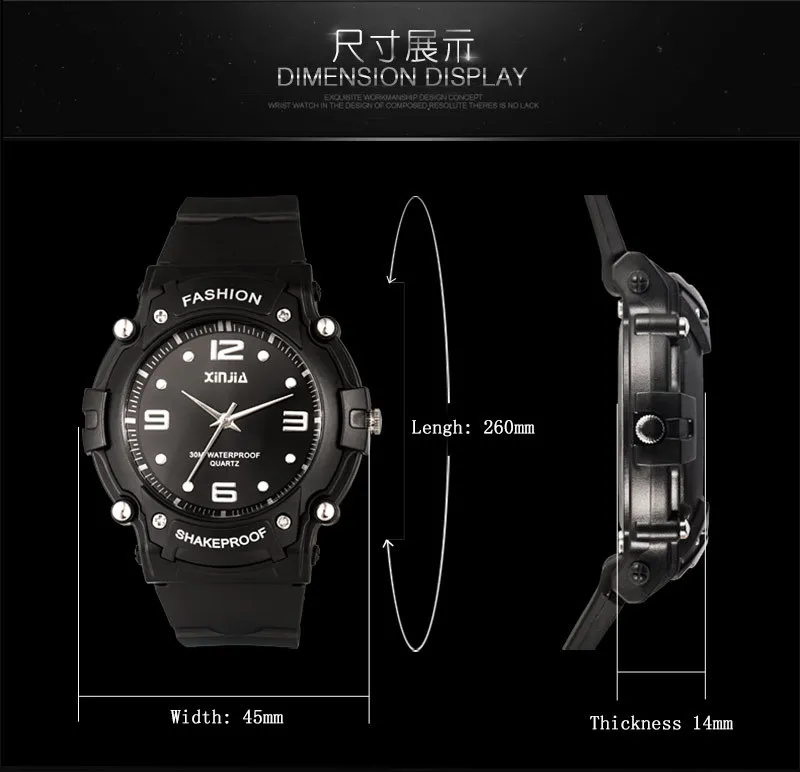 XINJIA Brand Popular Japan Movement Men Quartz Watch Dive Running 30M Fashion Outdoor Sport Wristwatches For Swimming Diver