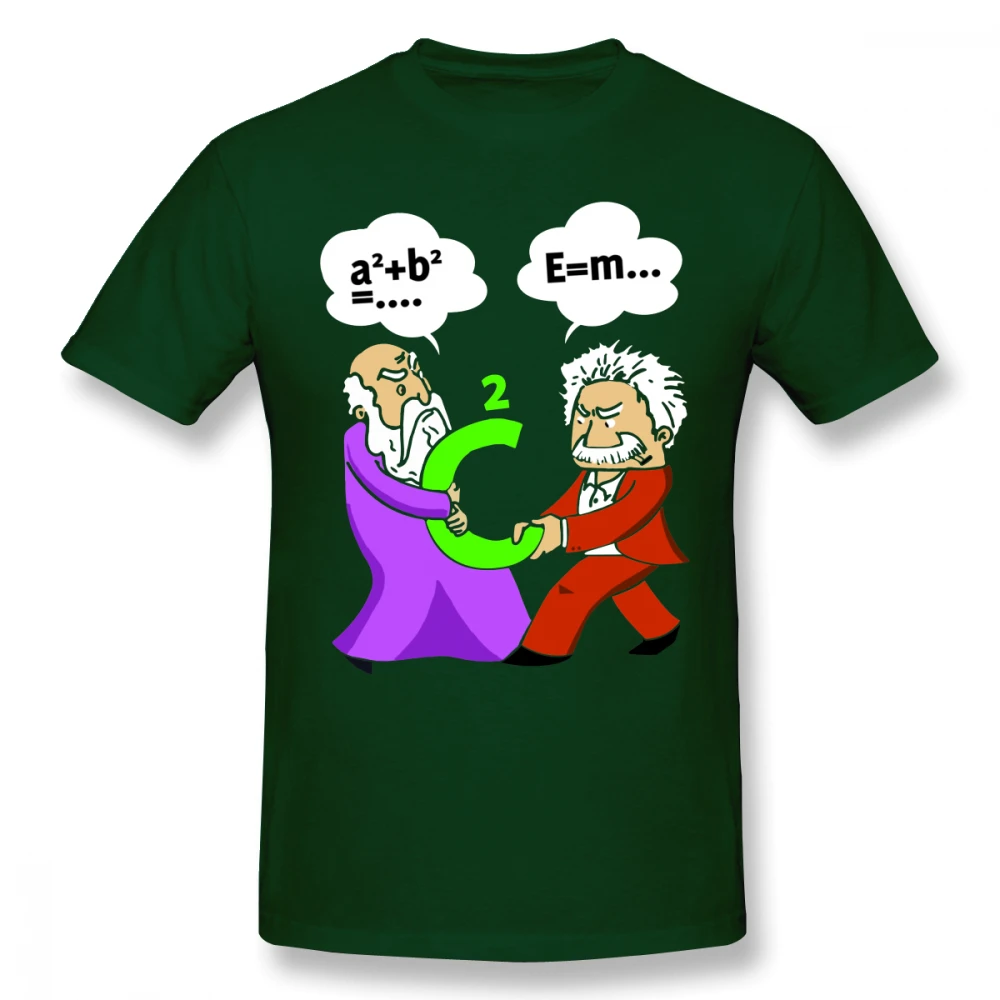 Футболка С Эйнштейном, с пифагорами, С Эйнштейном, футболка с коротким рукавом, 100 хлопок, футболка, забавная уличная одежда, графическая футболка - Цвет: Dark Green