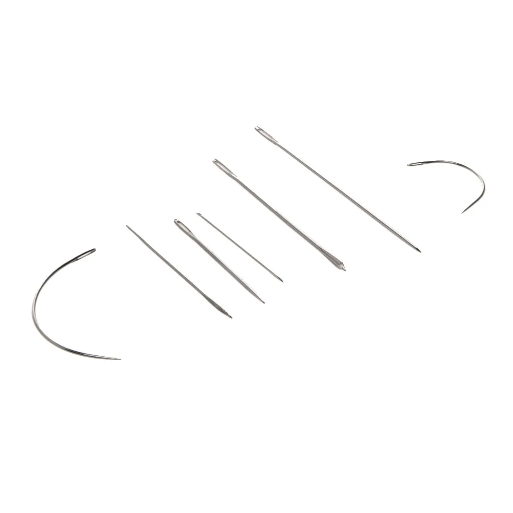 Black Bonded Nylon Sewing Thread&Curved Needles&Scissors&Thimble Tools Kits