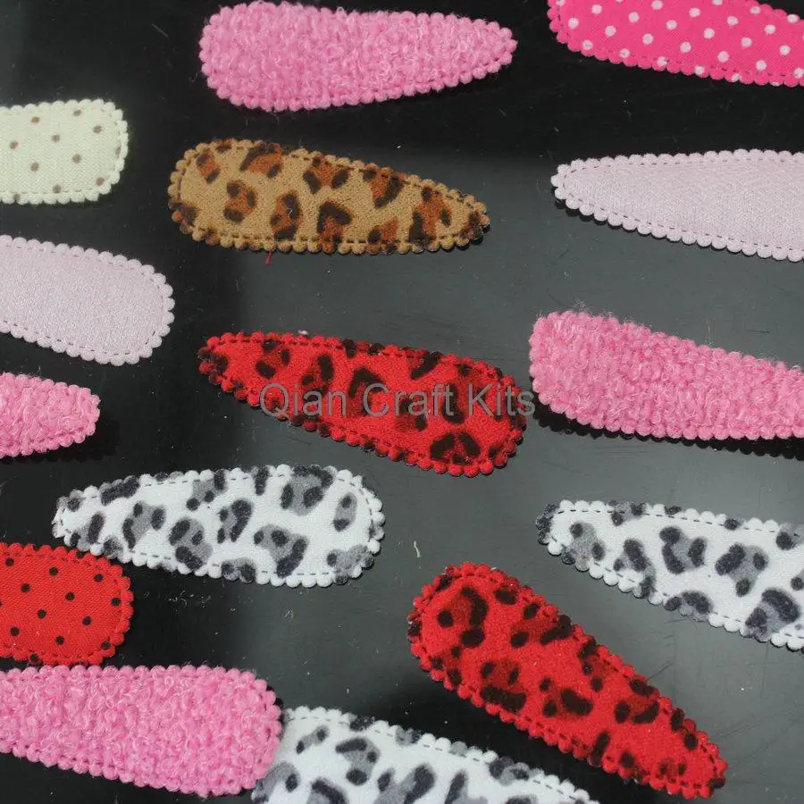 

300pcs 55 mm. Snap clip covers - Mix color and patterns ,dots,plain ,glitter,leopard,fluffy (without snap clips)