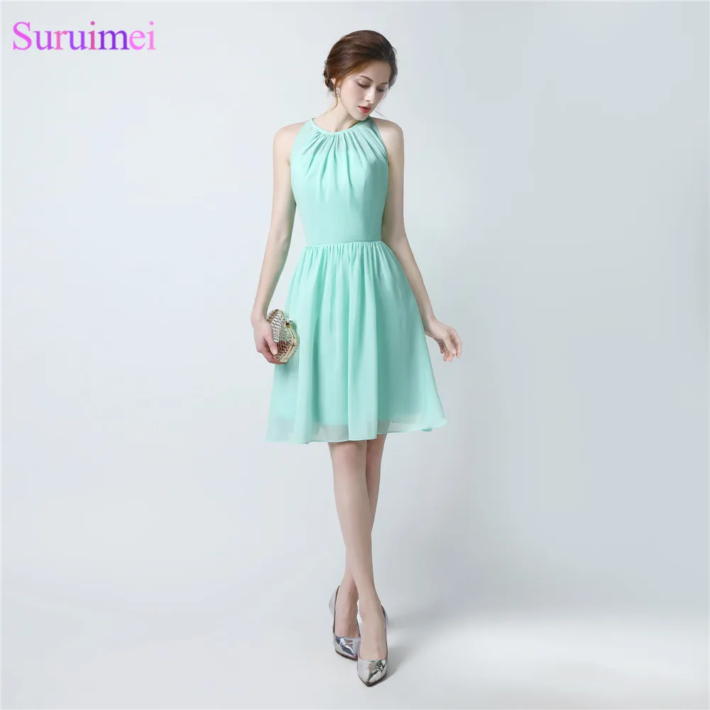 Mint Green Bridesmaid Dresses Knee 