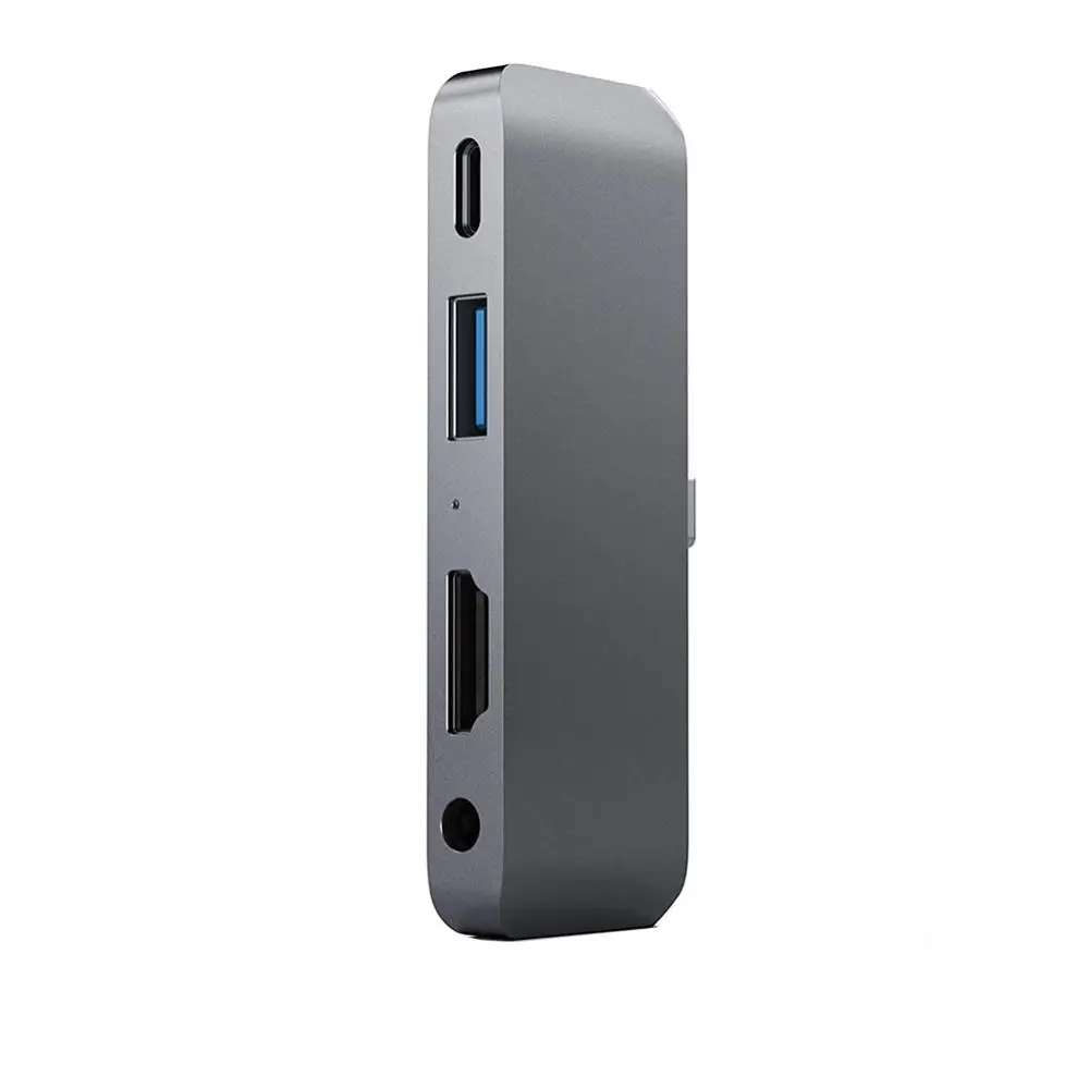 Для iPad Pro Galaxy Note 8 9 Mobile Pro usb type-C концентратор адаптер с USB-C зарядка PD 4K HDMI USB 3,0 3,5 мм разъем для наушников - Цвет: SPACE GRAY