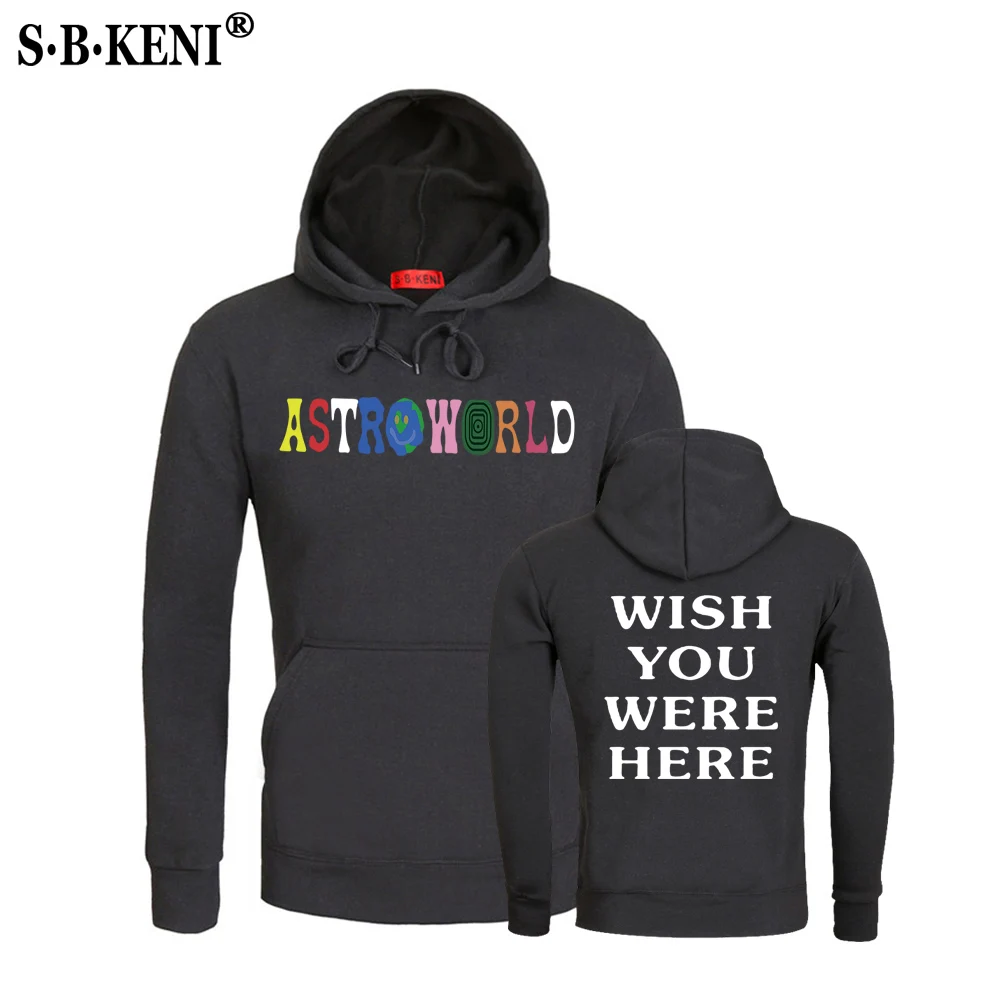 

New Men Hoodies Travis Scott Astroworld WISH YOU WERE HERE Sweatshirt Men fashion letter print Hoodie Men/woman Pullove