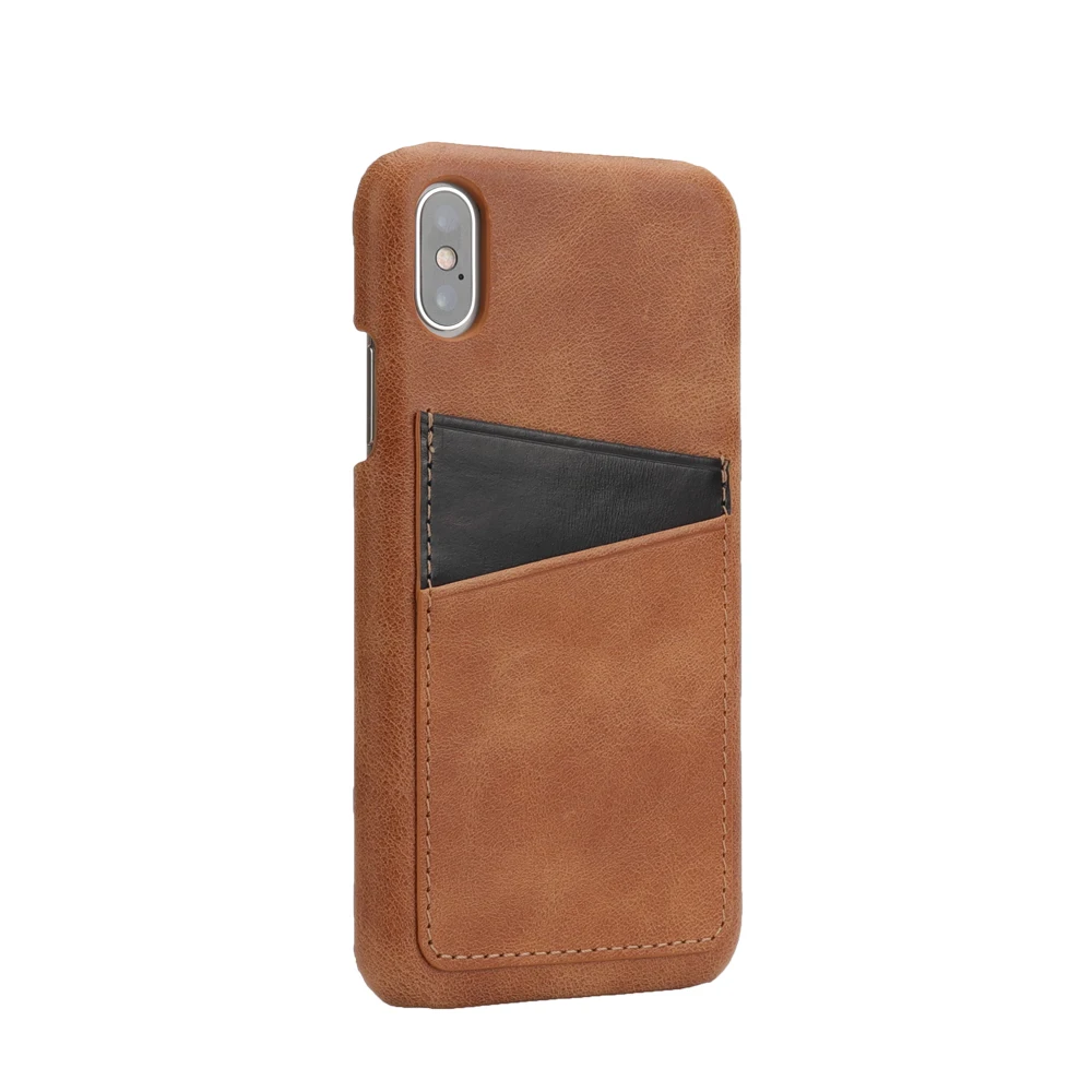 

Cyboris Real Genuine Leather Case Back Cover for iPhone 6 6S 7 8 plus case Phone Cover coque for iphone X with Card Pocket