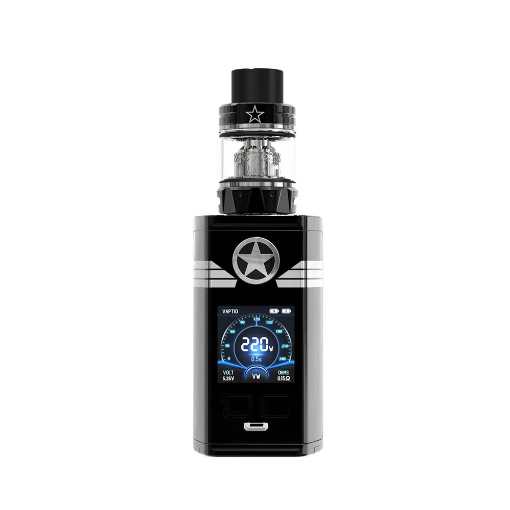 Authentic Electronic Cigarette Vaptio CAPT'N Kit 2.0ml/4.0ml AtomizerTop filling with 220w box mod Fitted TFV8 Baby/TFV12 Tank Authentic Electronic Cigarette Vaptio CAPT'N Kit 2.0ml/4.0ml AtomizerTop filling with 220w box mod Fitted TFV8 Baby/TFV12 Tank