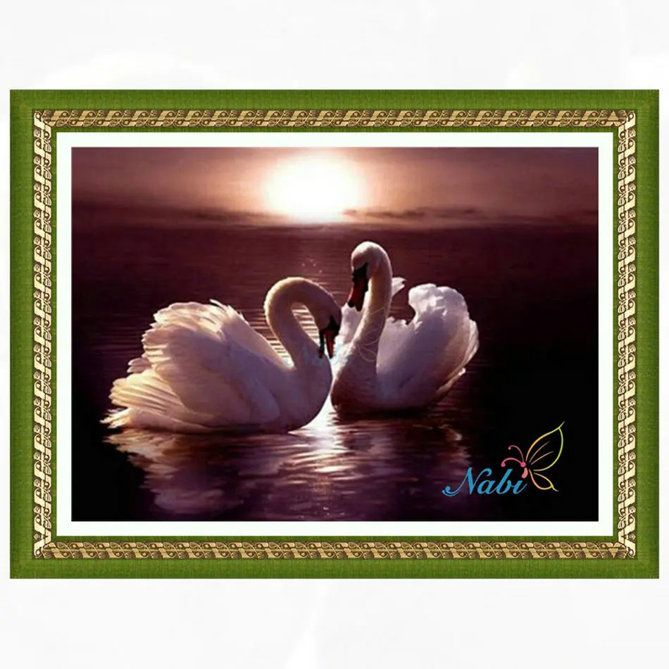

Square diamond mosaic painting diamond embroidery cross stitch Swan - 3d diy beaded picture icons set 3922R
