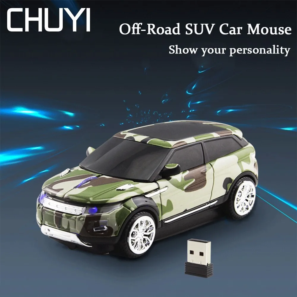 

CHUYI MINI Car Wireless Mouse LED Sports SUV Shaped Mause1600DPI USB Optical Computer Mice Gaming Game Mouse For Xiaomi Laptop