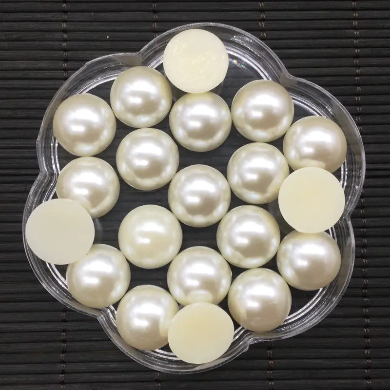 

20mm ABS 27 computer imitation pearls round pearl back semicircle Diy beads jewelry found that mobile phone decoration scrapbook