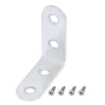 

4pcs 8pcs 4 Holes Corner Code Brace 40x40x16mm Stainless Steel Right Angle L Bracket Furniture Joint Fastener with Fixed Screws