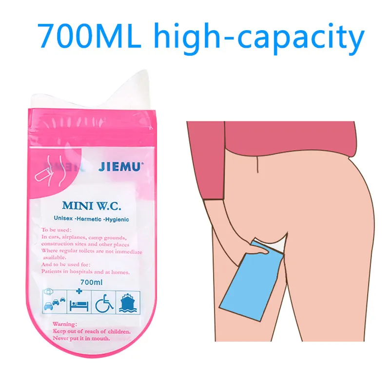 

10pcs Outdoor Emergency Urinate Bags 700cc High Capacity Traveling Convenient Mobile Bathrooms Portable Carry Mini Toilet CCP094