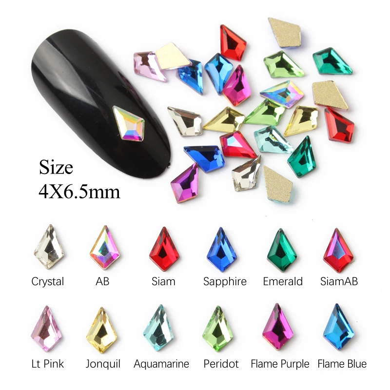 

New sale 4X6.5mm Small Arrow Nail Art Rhinestone 30/100pcs/lot Flatback Colorful Stones For 3D Nail Decoration Free shipping