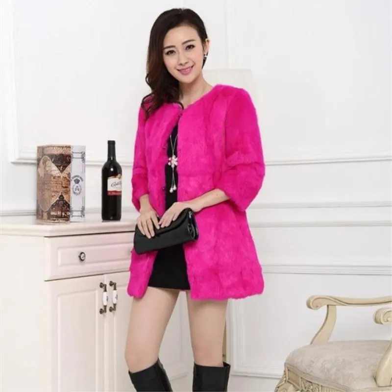 

2017 New Rabbit Fur Coat In Really Long Fur Fur Coats Are Slim.