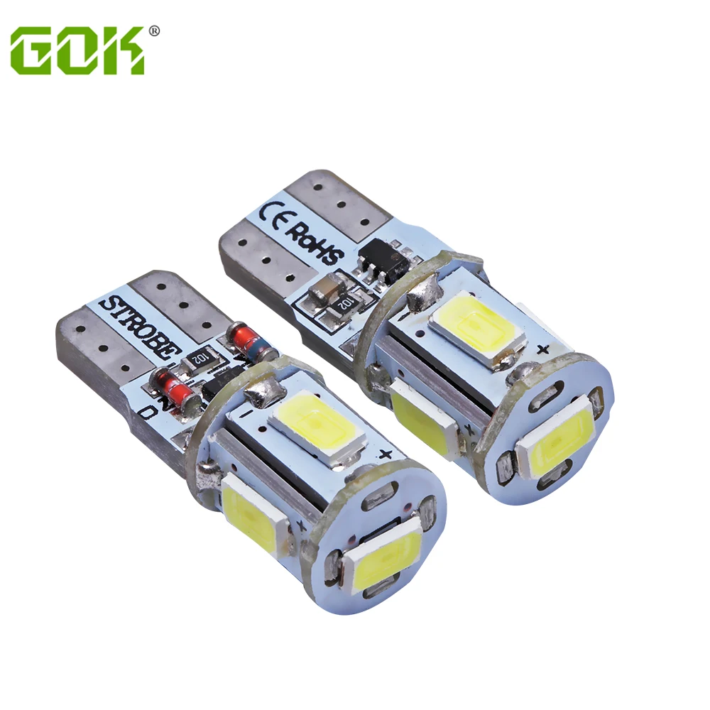 2 шт./лот T10 светодиодная стробоскопическая вспышка W5W t10 5smd led 5630 5730 5 светодиодов