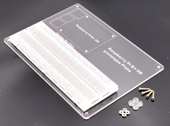 

Raspberry Pi 3 Model B+ Prototype Mounting Plate Big Size Experiment Plate with Breadboard 16.6CM Also Suitable for RPI3 Model B
